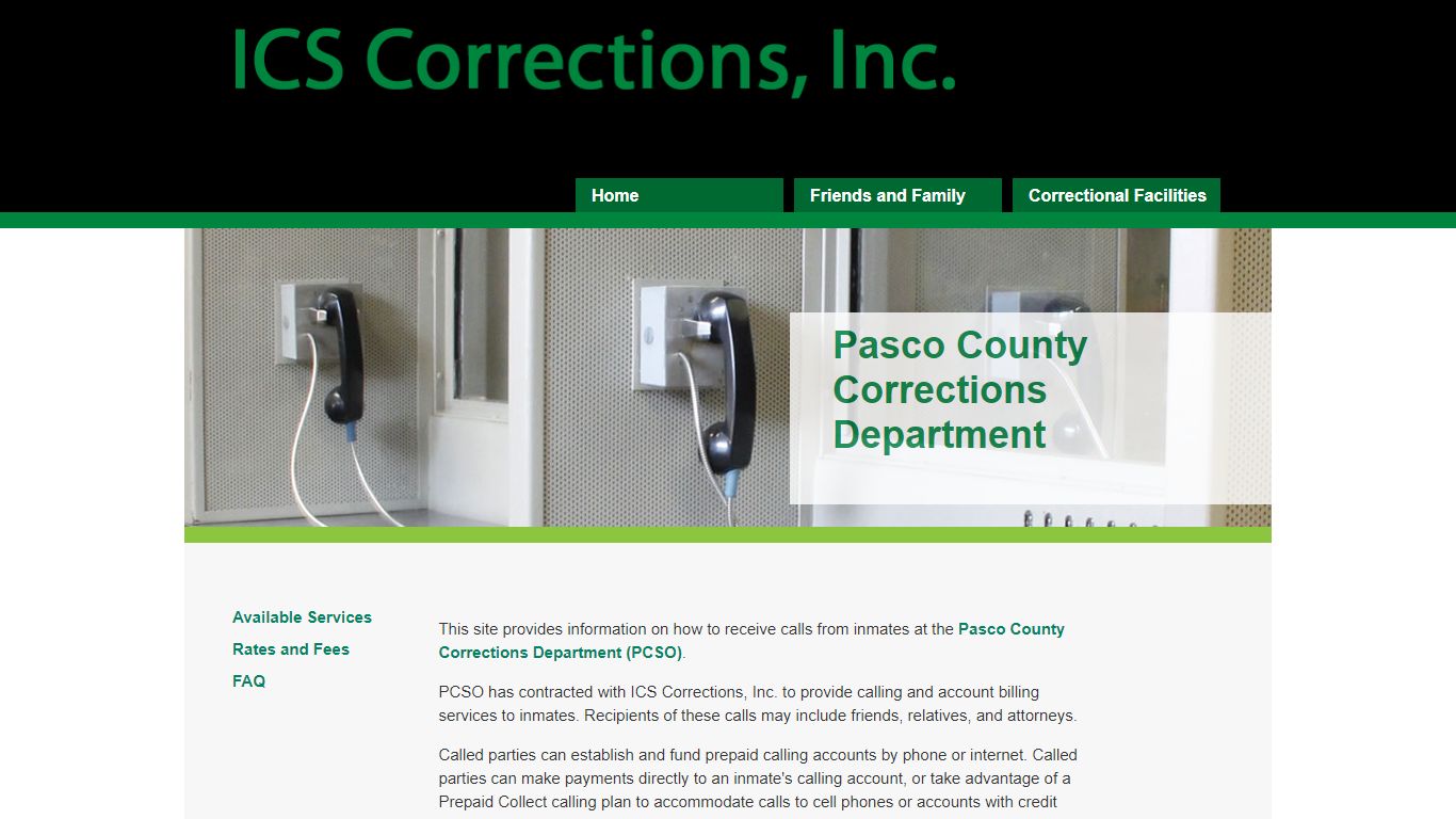 ICS Corrections, Inc. | Pasco County Corrections Department